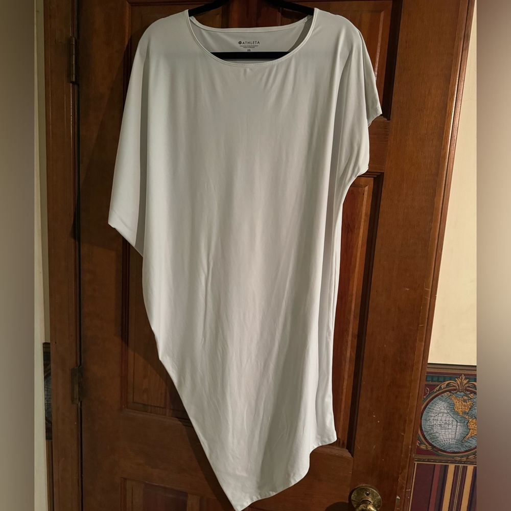 White Athleta asymmetrical dress